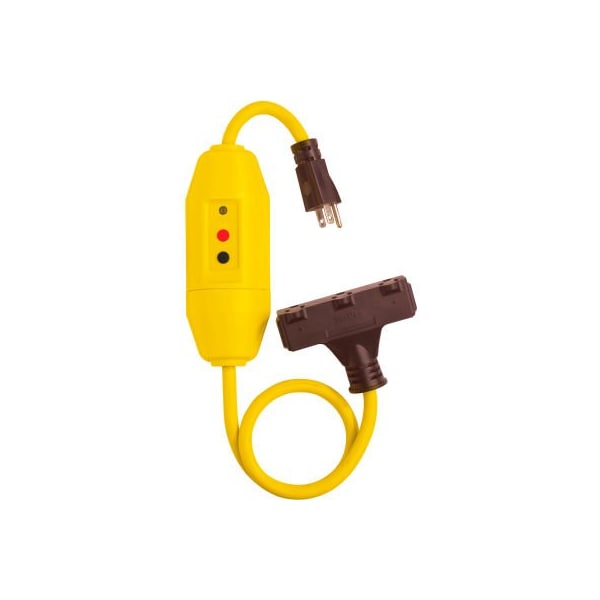 Lind Equipment SJTW GFCI Extension Cord, 12 AWG, Indoor/Outdoor, 12/3, 3 Outlets, 2 ft 26020TC-2503** - main